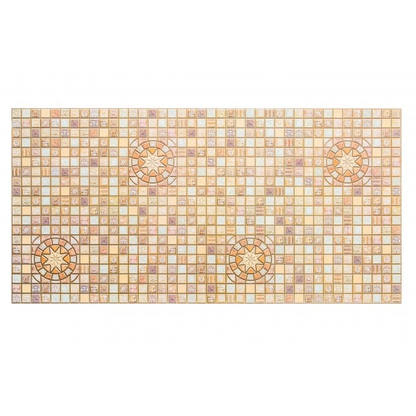 Panouri Decorative Mosaic Brown Medallion, pvc, set 10 bucati, suprafata totala acoperita 4.59 mp