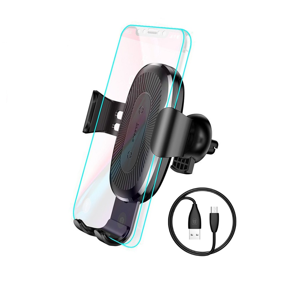 Suport Auto Baseus Gravity cu Incarcare Wireless Fast Charge si Fixare pe Grila de Ventilatie