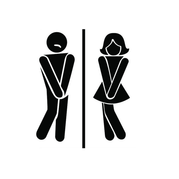 Sticker decorativ perete Toilet Sign - BARBATI - FEMEI 30X40