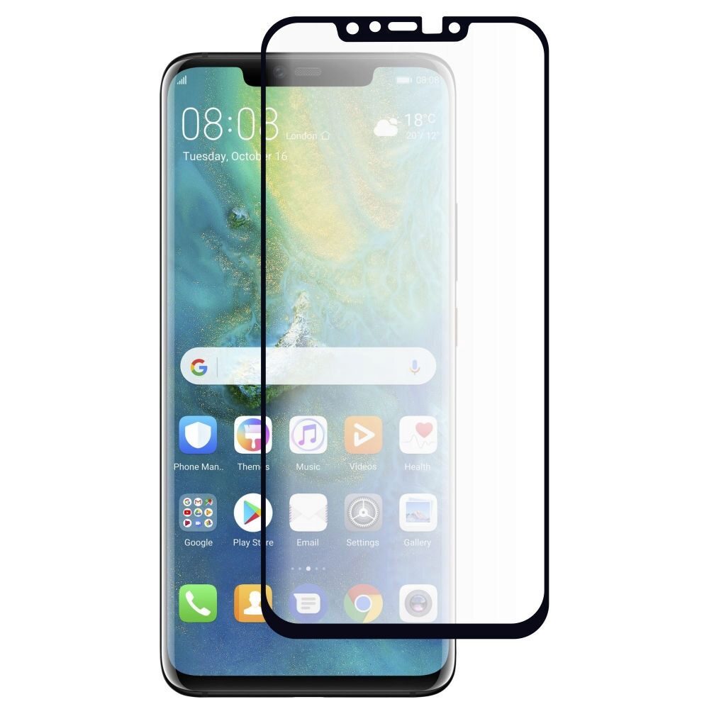 Folie Sticla BestSuit NanoGlass Hot Bending pentru Huawei Mate 20 Pro, 3D, Negru, Full Cover (Acopera tot ecranul)