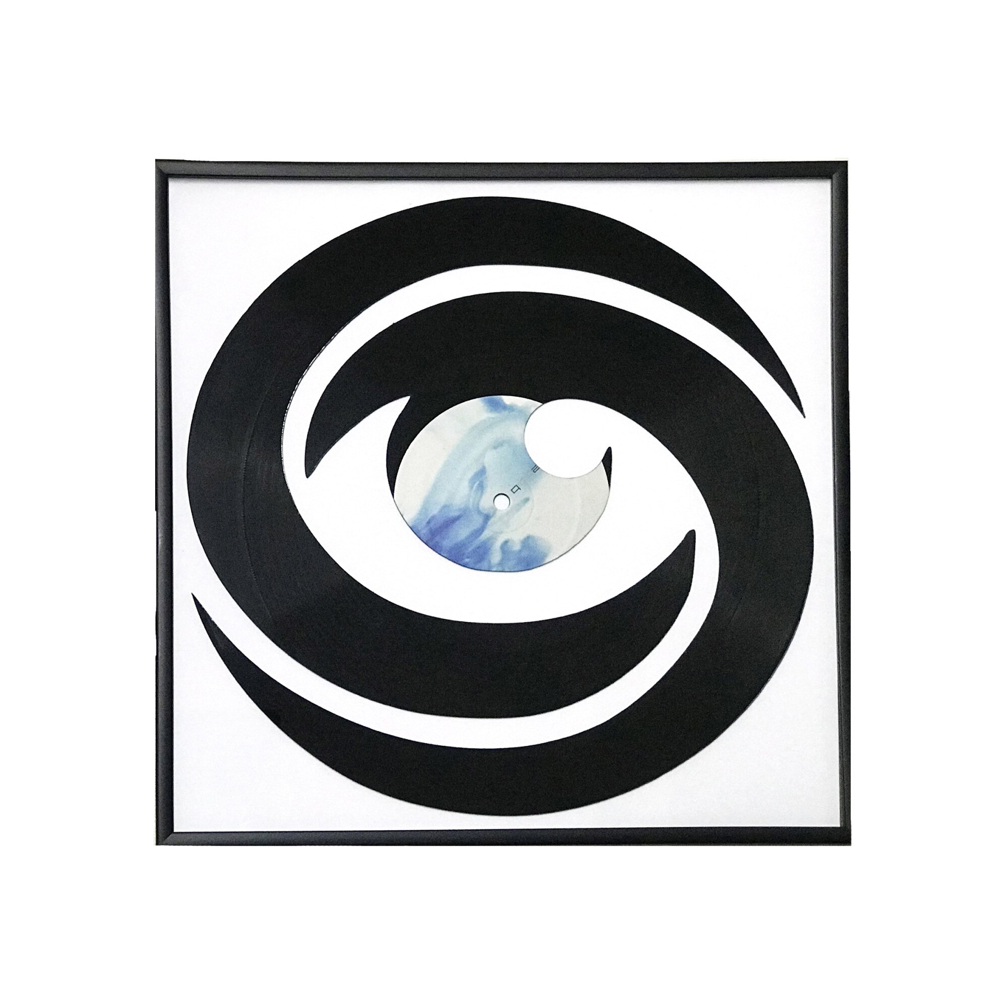 Tablou personalizat din vinil reciclat, Vinilistic, Ilussion Eye, Vinyl, Abstract, Cadou original, 32x32cm
