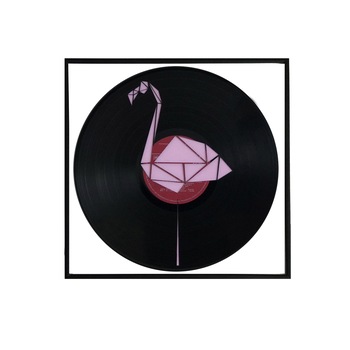 Tablou personalizat vinil reciclat, Vinilistic, Flamingo, Origami Collection, Vinyl, Flamingo, Cadou original, 32x32cm Tablou personalizat vinil reciclat, Vinilistic, Flamingo, Origami Collection, Vinyl, Flamingo, Cadou original, 32x32cm