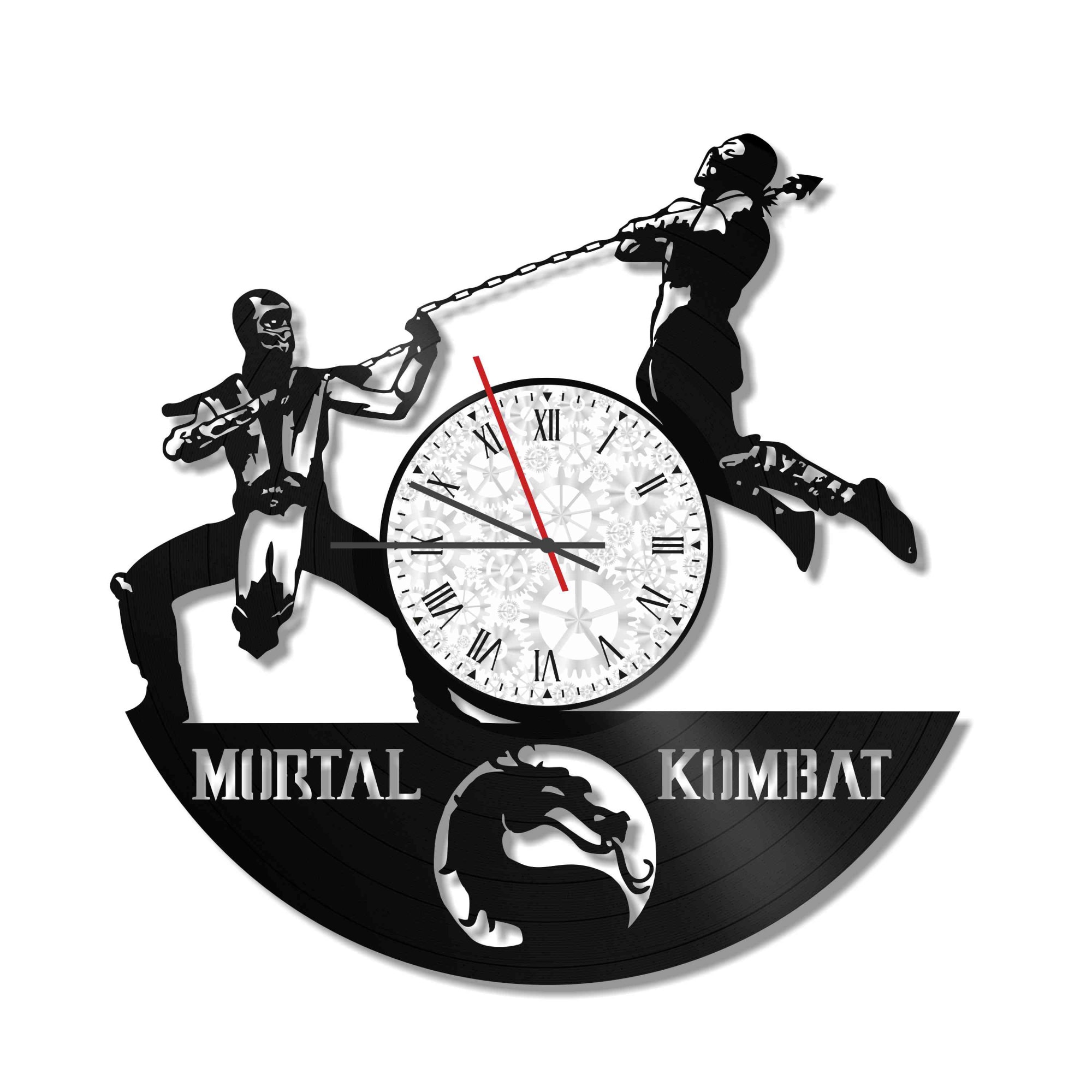 Ceas de perete Vintage din vinil Revival Vinyl Wall Clock Mortal Kombat - diametru 29cm