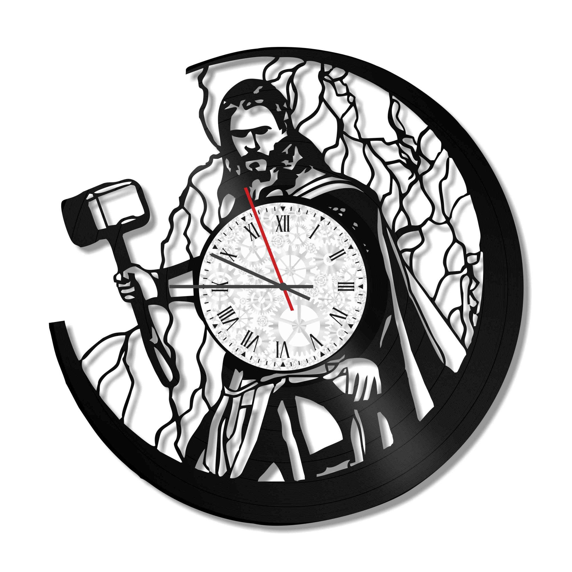 Ceas de perete Vintage din vinil Revival Vinyl Wall Clock Thor - diametru 29cm