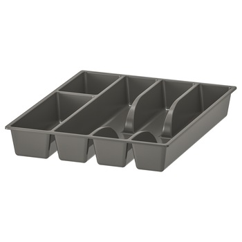 Organizator tacamuri, tava depozitare pentru sertar, 5 compartimente, 31 x 26 cm, gri FMD175 Organizator tacamuri, tava depozitare pentru sertar, 5 compartimente, 31 x 26 cm, gri FMD175