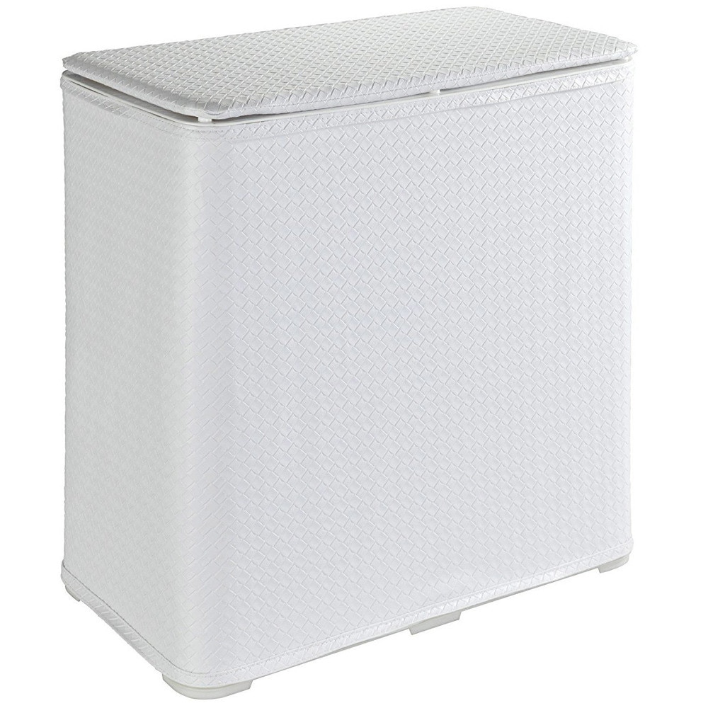 Cos pentru rufe cu capac Wanda Wenko, Plastic, 65L, 27x50x49cm, Alb