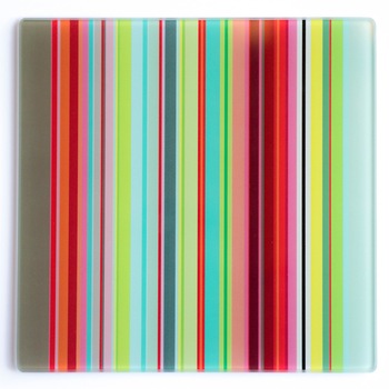 Tocator alimente Stripes Remember, Sticla, 21.5 x 21.5 cm, Multicolor Tocator alimente Stripes Remember, Sticla, 21.5 x 21.5 cm, Multicolor