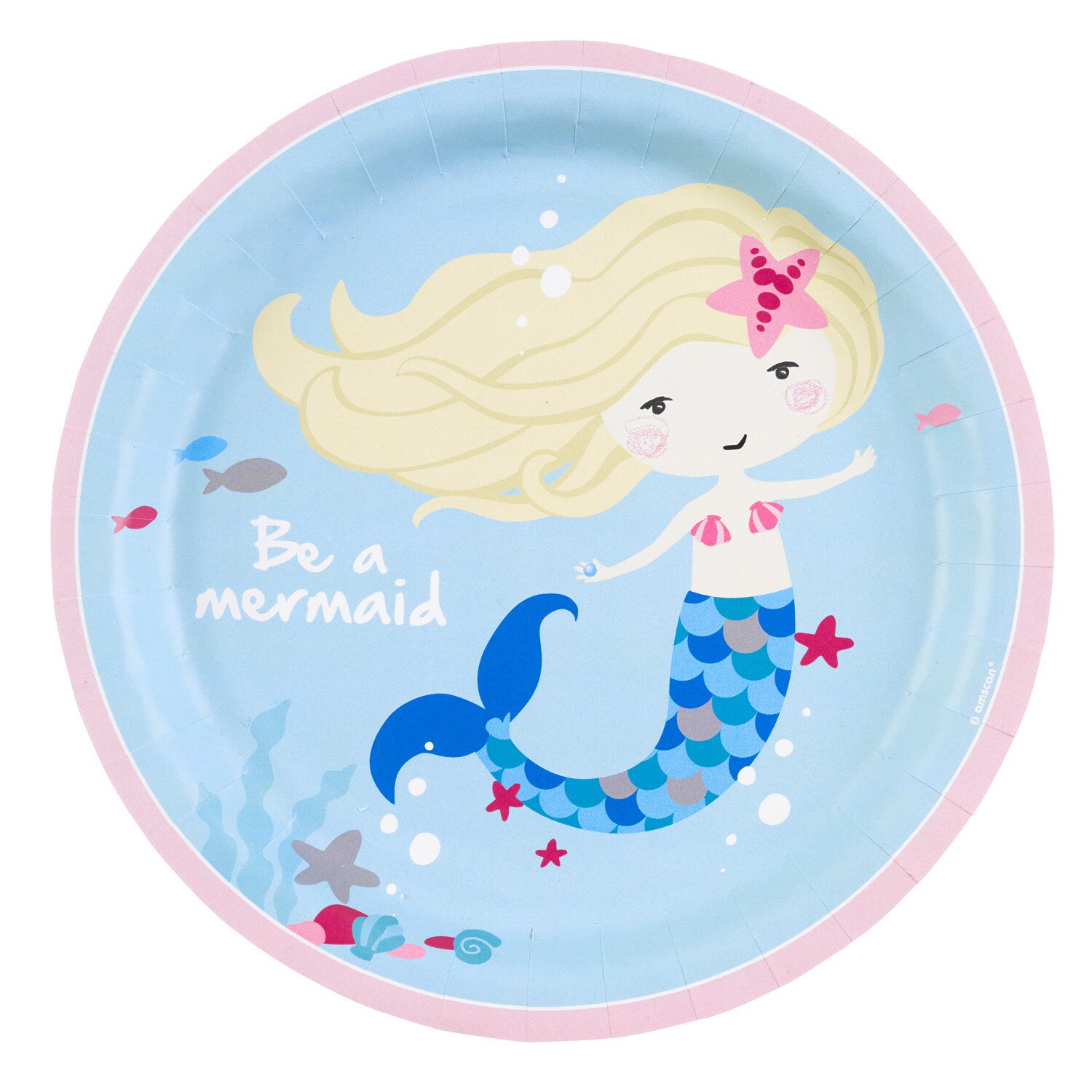 Set 8 farfurii carton Be a mermaid Sirena 23cm