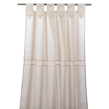 Perdea iMK®, din bumbac, model rustic, crem, 140 x 160 cm Perdea iMK®, din bumbac, model rustic, crem, 140 x 160 cm