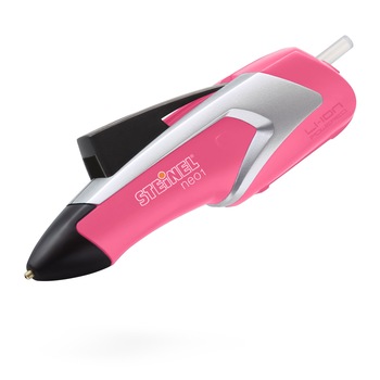 Pistol de lipit cu acumulator, Neo 1, Steinel, roz, 170°C, cu 3 baghete lipici Ø 7mm Pistol de lipit cu acumulator, Neo 1, Steinel, roz, 170°C, cu 3 baghete lipici Ø 7mm