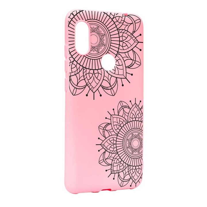 Husa Xiaomi Redmi Note 6 Pro, Silicon, Black Flowers P117