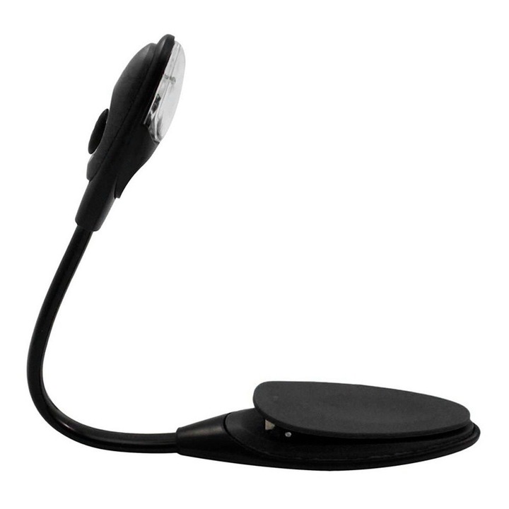 LED csíptetős olvasó mini lámpa fekete színben