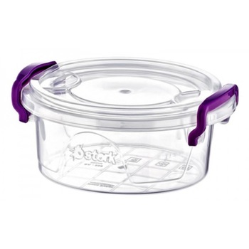 Cutie alimente rotunda cu maner si capac Sterk Maya 0.6l Cutie alimente rotunda cu maner si capac Sterk Maya 0.6l