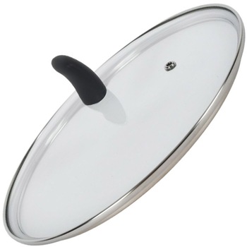 Capac oala/cratita/tigaie, sticla cu margine metalica, maner siliconat termorezistent, Lagostina Casa, Artica, 26 cm Capac oala/cratita/tigaie, sticla cu margine metalica, maner siliconat termorezistent, Lagostina Casa, Artica, 26 cm