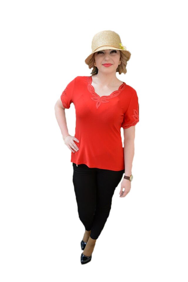 Bluza feminina de ocazie,D&J Exclusive, Rosu