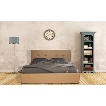 Pat Kring Timo, 160x200 cm, lada depozitare, piele ecologica, cafea cu lapte Pat Kring Timo, 160x200 cm, lada depozitare, piele ecologica, cafea cu lapte