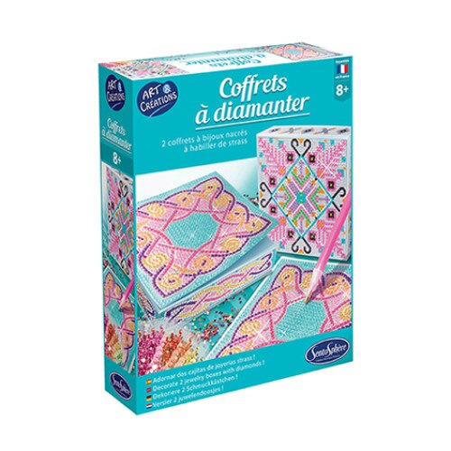 Kit creativ - Cutii de ornat cu strassuri Mandale