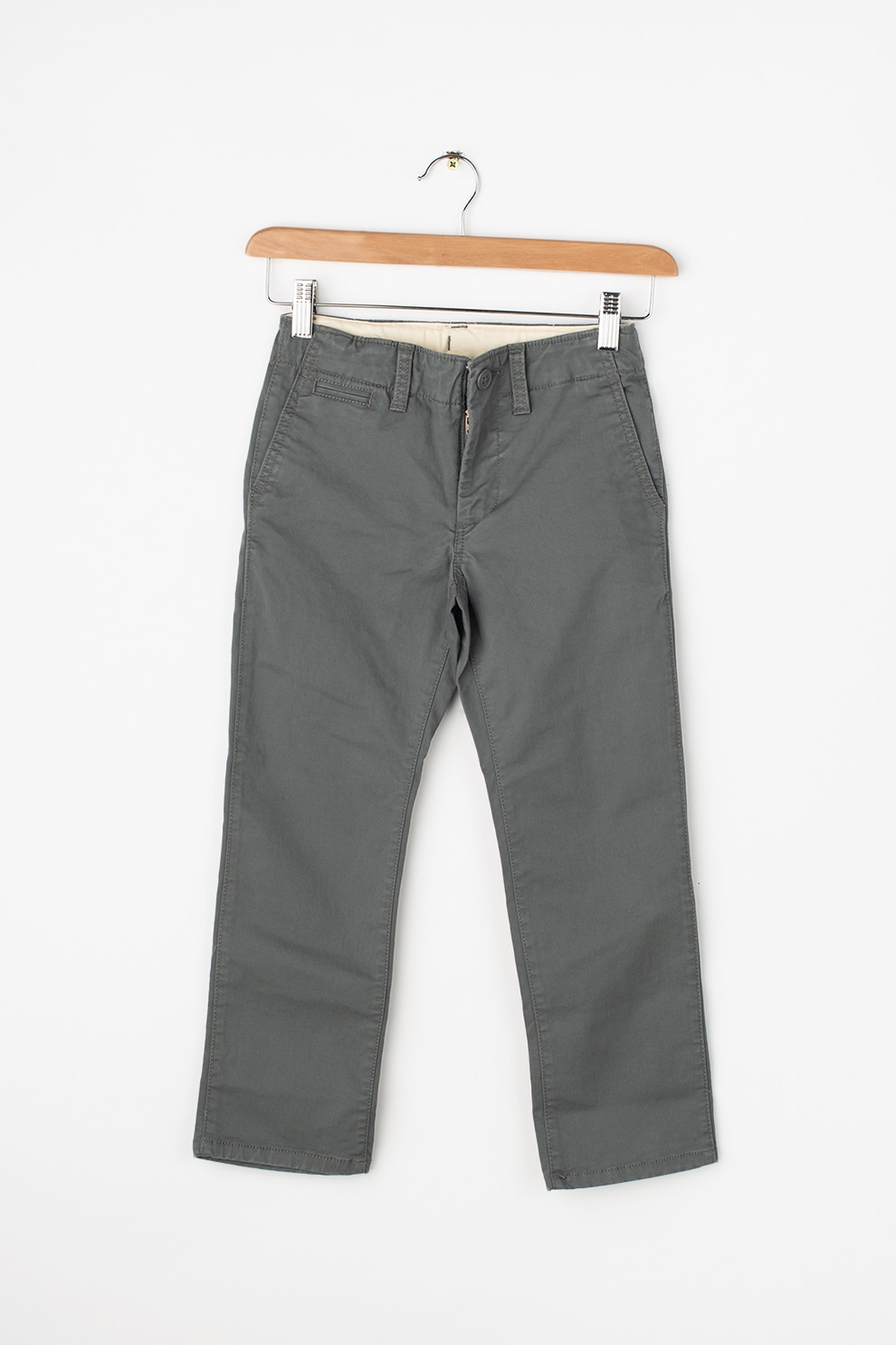 000234818GAP, Pantaloni chino cu buzunare oblice, Gri inchis