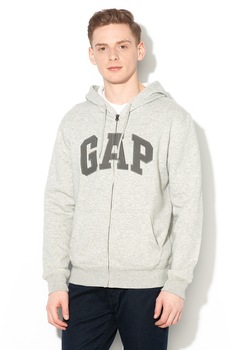 GAP, Hanorac cu fermoar si captuseala din fleece 2, Gri deschis melange GAP, Hanorac cu fermoar si captuseala din fleece 2, Gri deschis melange