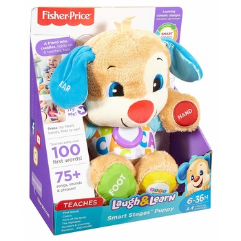 Jucarie educativa moale Smart Stages Fisher-Price®, cu muzica, cantece, pentru bebelusi, multicolor Jucarie educativa moale Smart Stages Fisher-Price®, cu muzica, cantece, pentru bebelusi, multicolor