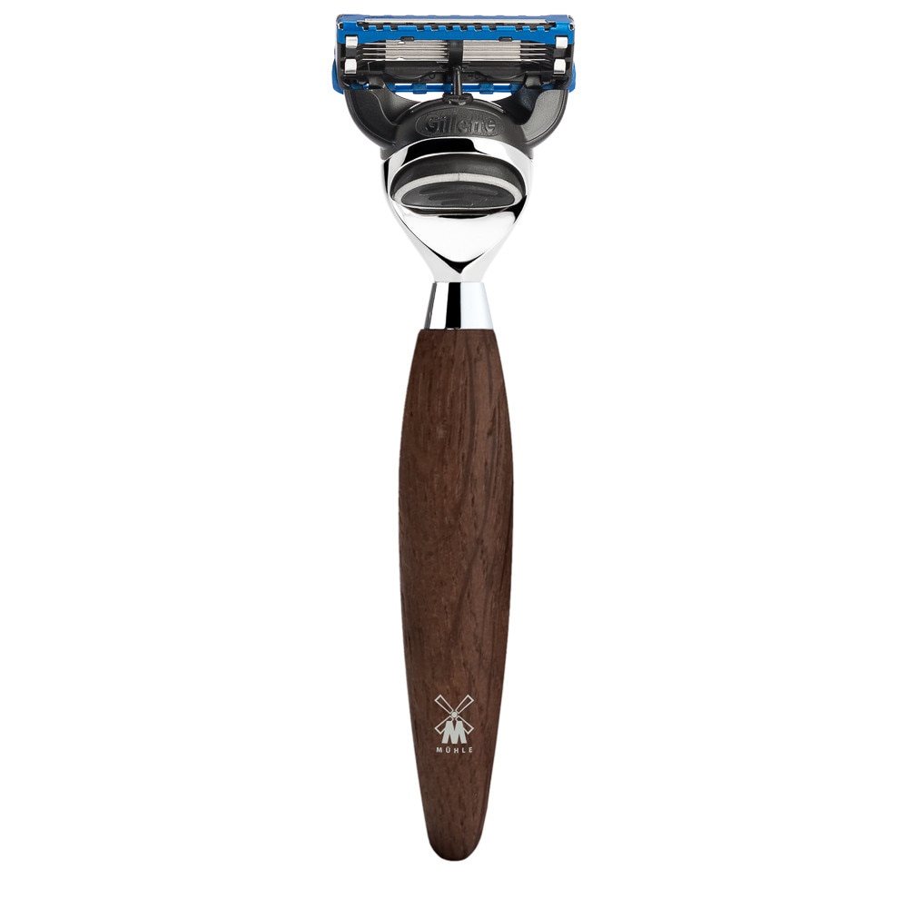 Aparat de ras Muehle cu maner din lemn de stejar de mlastina R 873 F