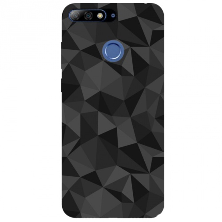 Huawei Y7 2018 (Y7 Prime 2018) telefontok gumi / szilikon (3D, gyémánt minta) Fekete