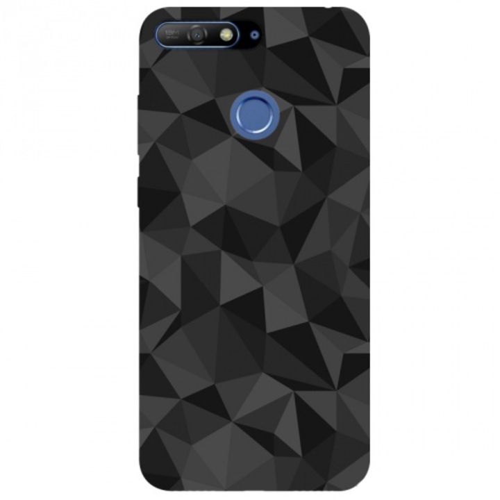 Huawei Y6 Prime (2018) telefontok gumi / szilikon (3D, gyémánt minta) Fekete