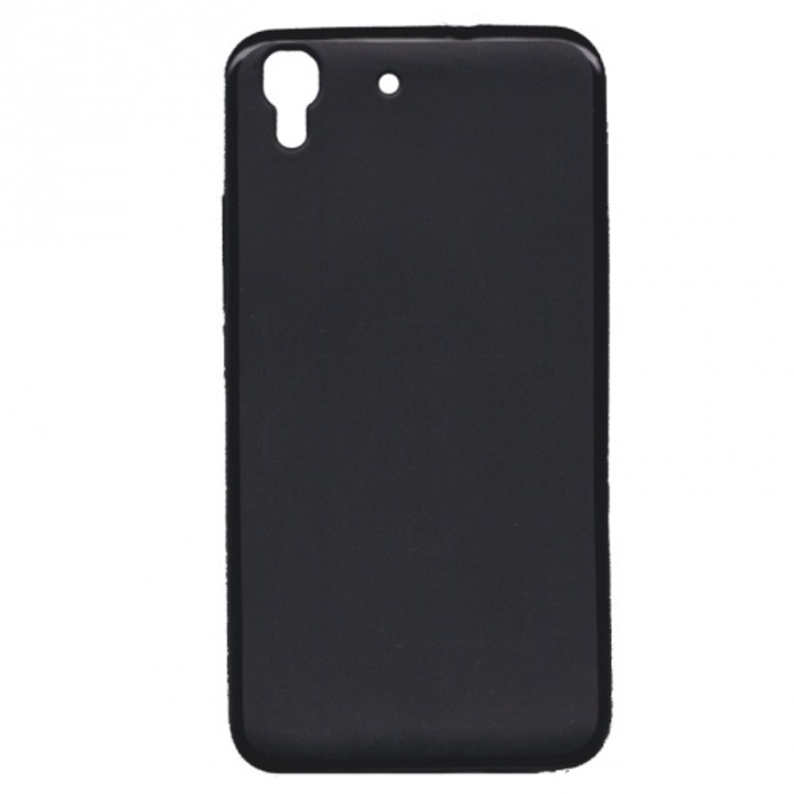 Huawei Y6 telefontok gumi / szilikon (fényes keret) Fekete