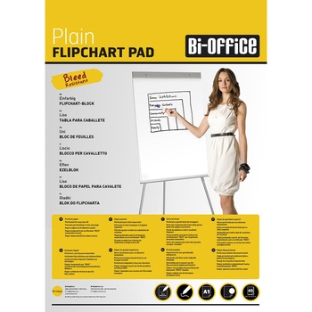 Rezerva hartie flipchart Bi-Office neliniata - 65x95 cm, 60 g/mp (50 coli/set) Rezerva hartie flipchart Bi-Office neliniata - 65x95 cm, 60 g/mp (50 coli/set)