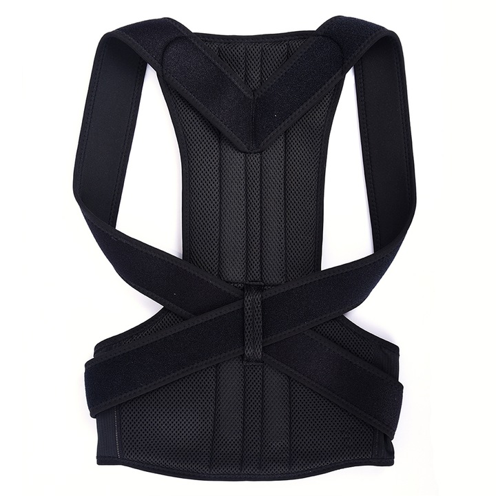 Zenifique testtartás-korrektor hátpánt, állítható pántokkal, unisex, S méret, fekete