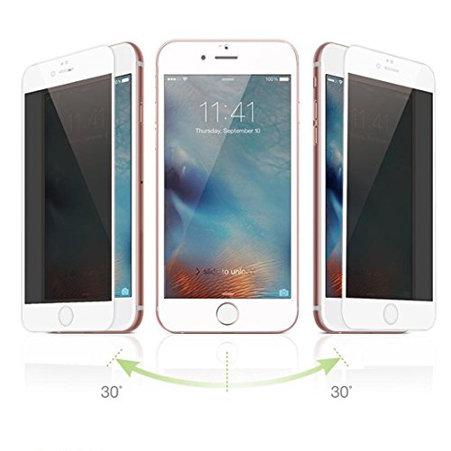 Folie sticla securizata iPhone 8 Plus / iPhone 7 Plus Privacy Glass Full Cover 5D FULL GLUE Alba