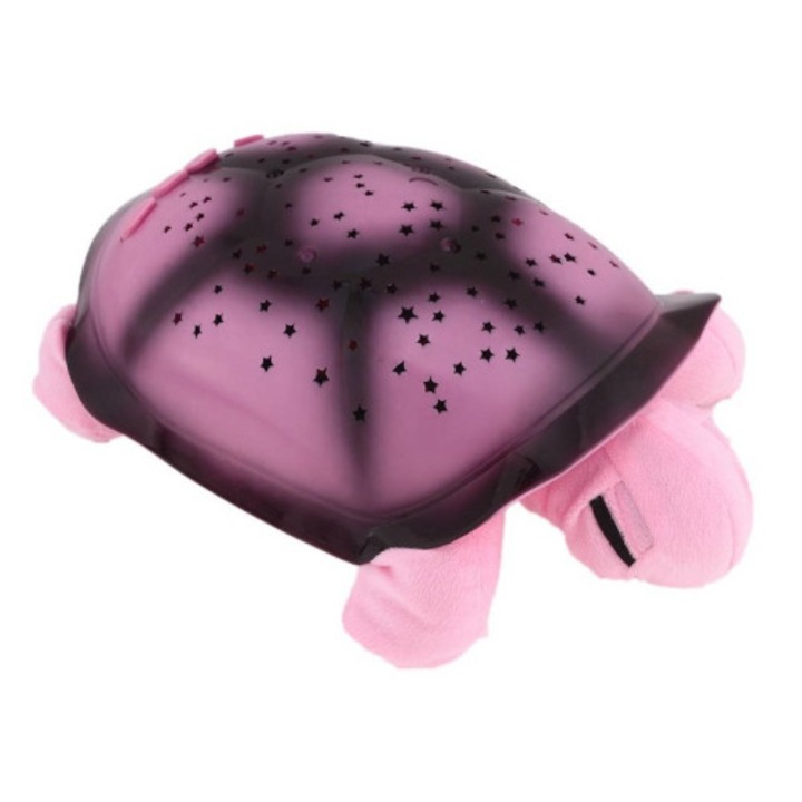 Музикална детска нощна лампа OEM Костенурка, с зарядно, Розов