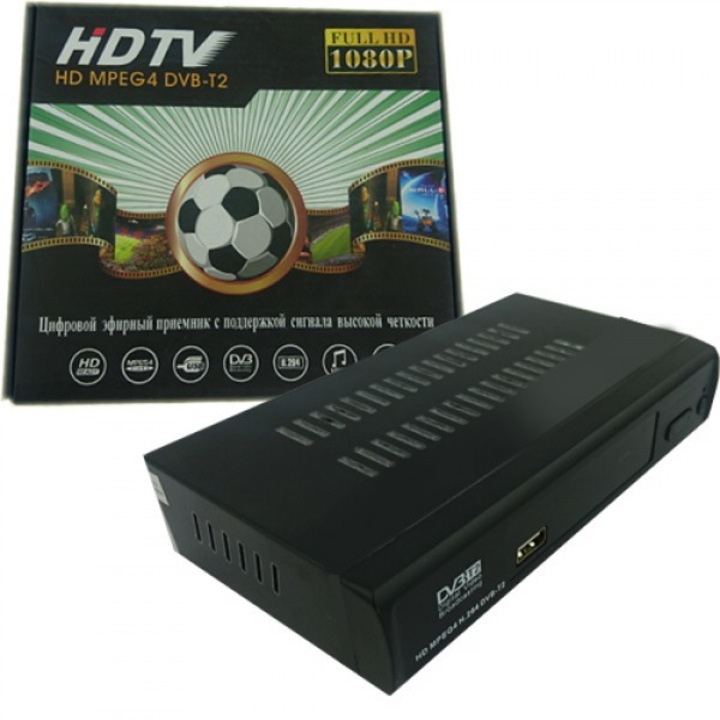Цифров декодер HDTV DVB-t2, Черен