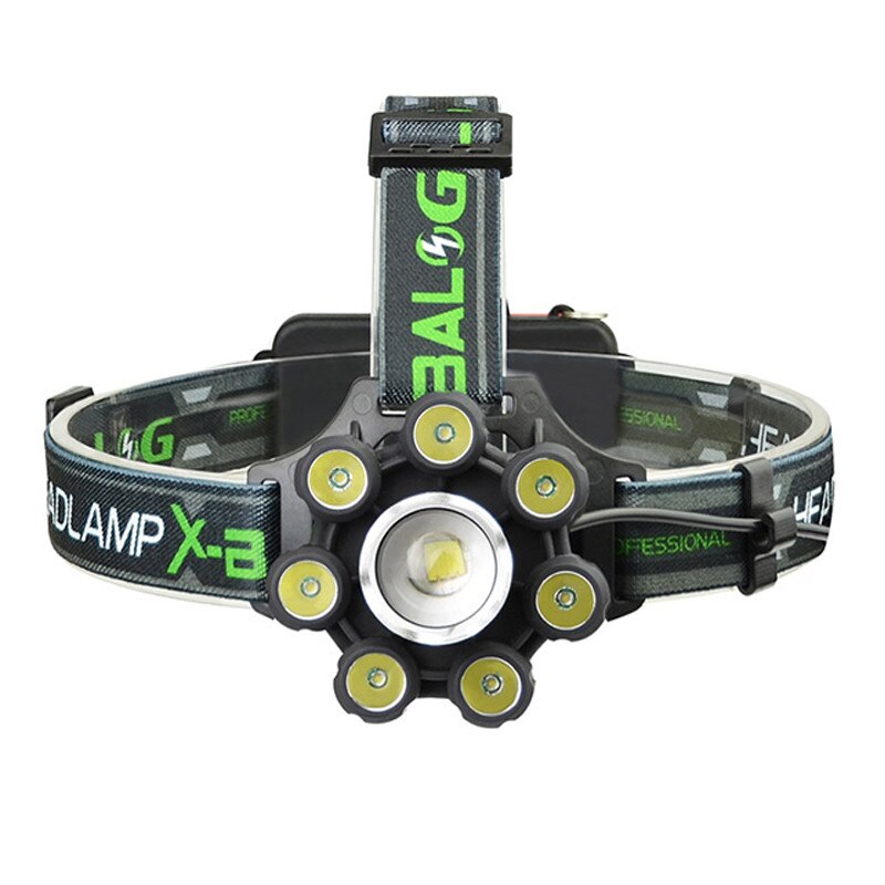 Lanterna frontala cu zoom X-Balog BL-T88-8, 8 x LED, functie semnalizare, acumulator