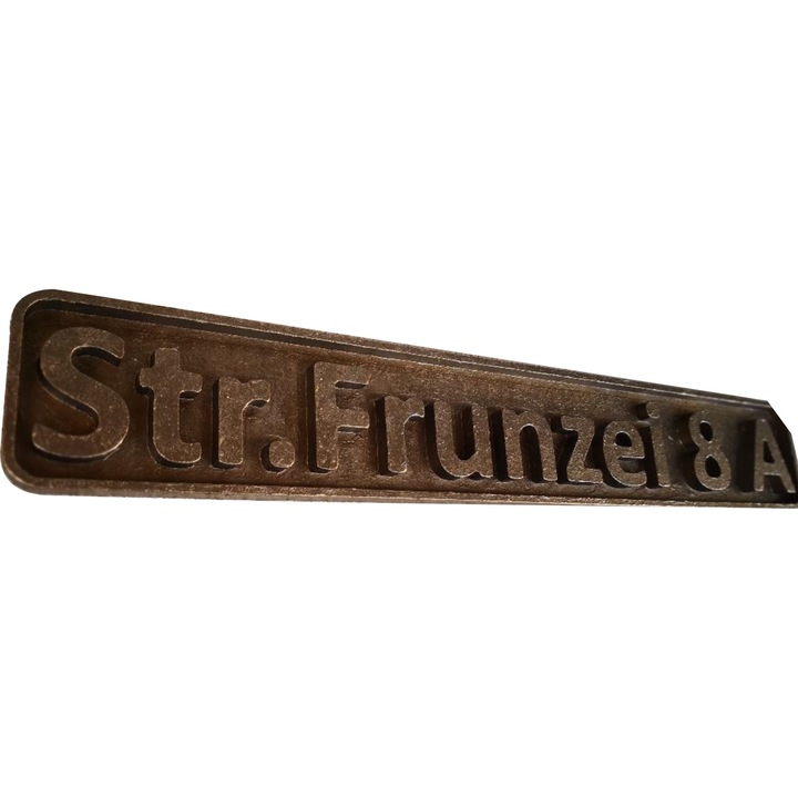 Placuta denumire strada, CFC DESIGN, Auriu antichizat, imitatie alama, 60 cm