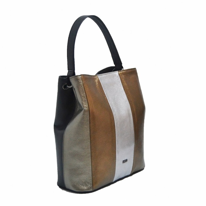 Zea női táska, fémes, többszínű, valódi bőr