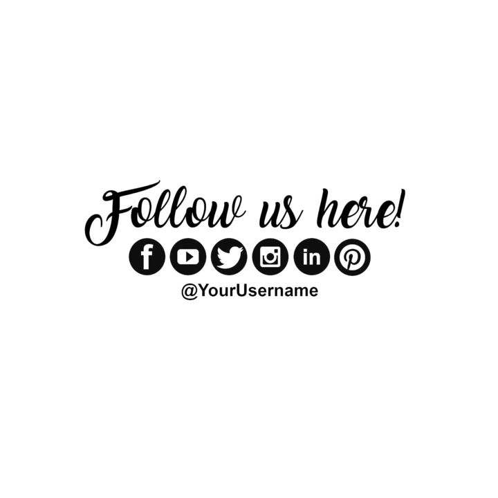 Sticker decorativ perete Personalizat Follow Us Here - 110X50 CM