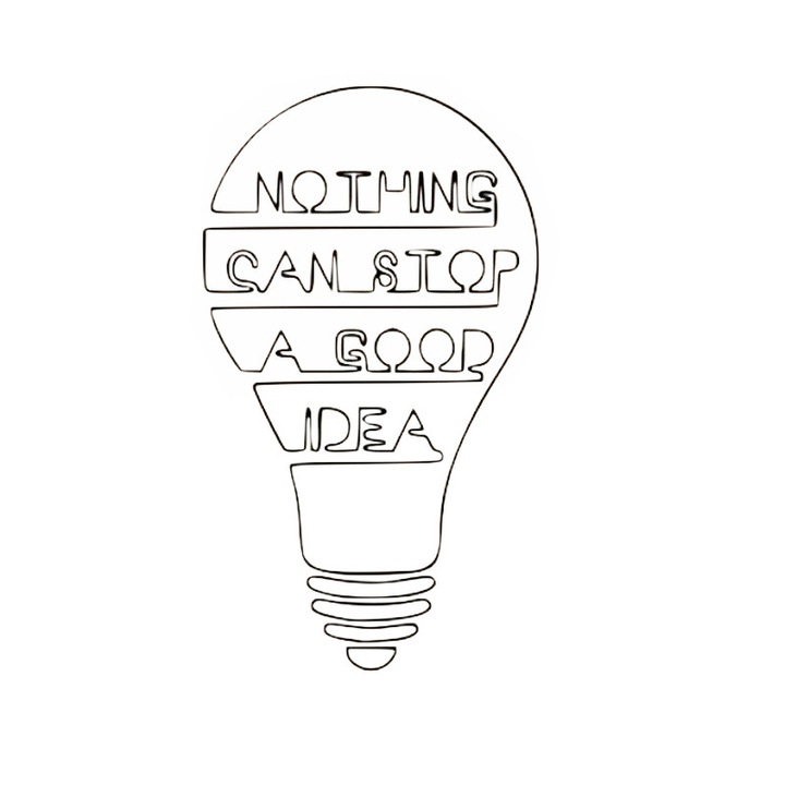 Sticker decorativ perete NOTHING CAN STOP A GOOD IDEA 70X50 CM