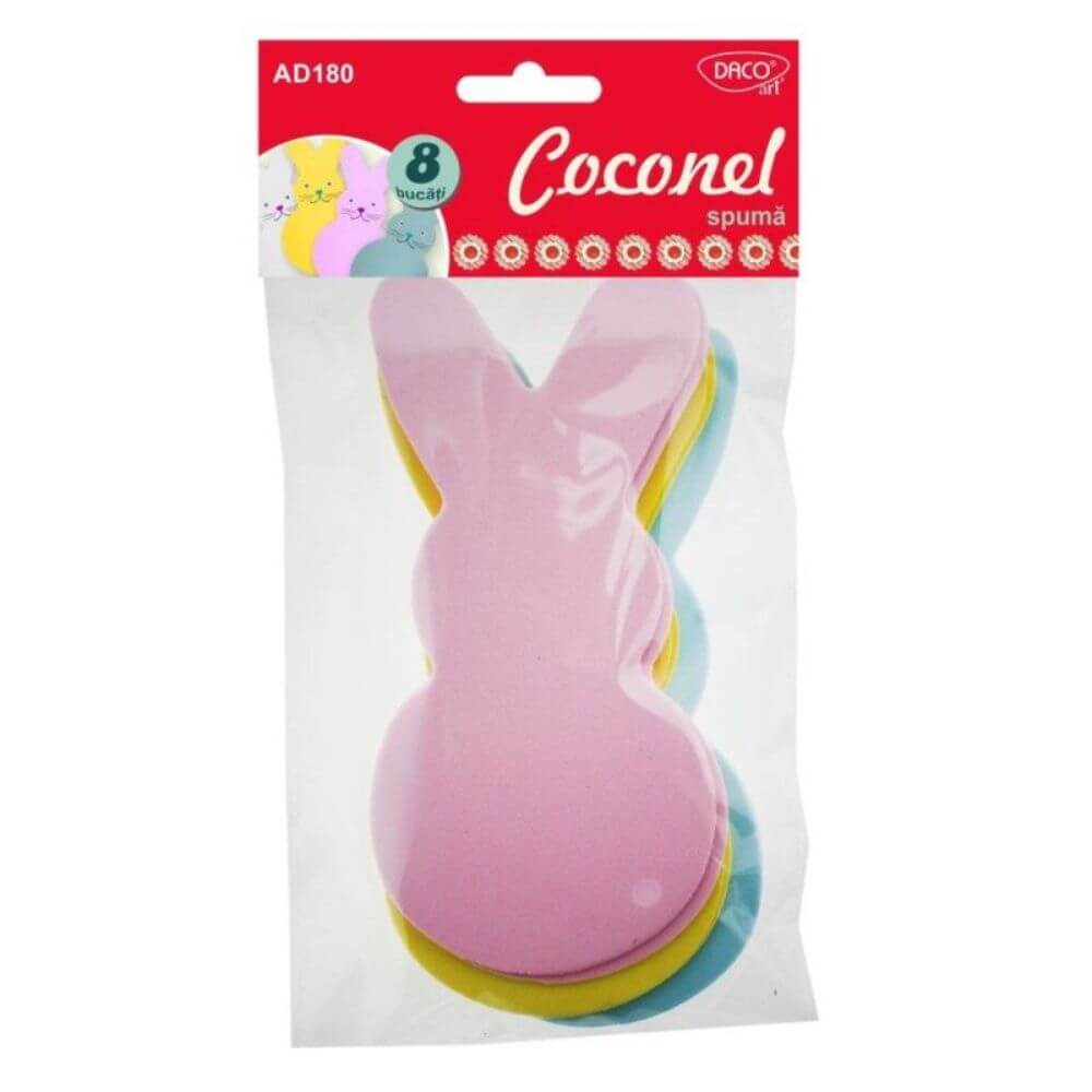 Forme din Spuma Autoadeziva DACO, Model Coconel, Dimensiuni Variabile, 8 Buc/Set, Multicolor