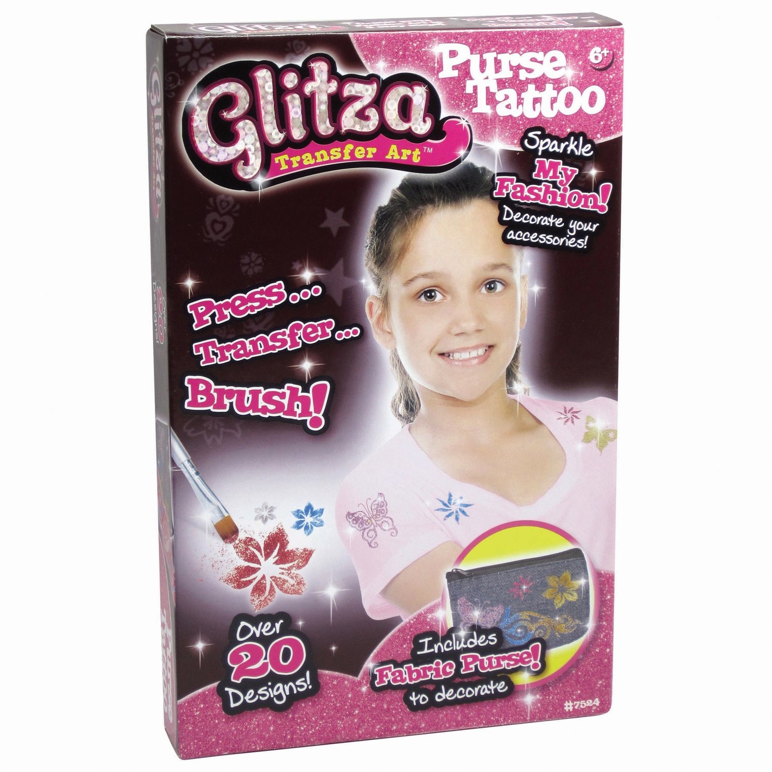 Set tatuaje de joaca Fashion cu tatuaje si posetuta Glitza GL7524