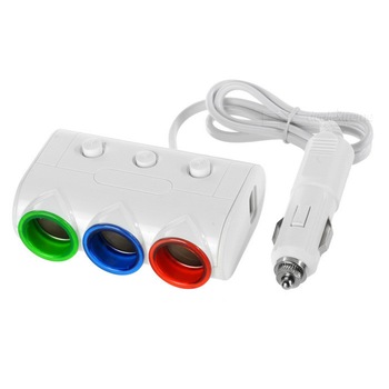 Prelungitor priza 3 cai cu 2USB, buton ON/OFF pe fiecare priza pentru o mai buna organizare Prelungitor priza 3 cai cu 2USB, buton ON/OFF pe fiecare priza pentru o mai buna organizare