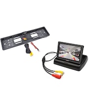 Pachet Suport numar inmatriculare cu camera video marsarier + Display pliabil LCD TFT 4.3" Reflection Vision®