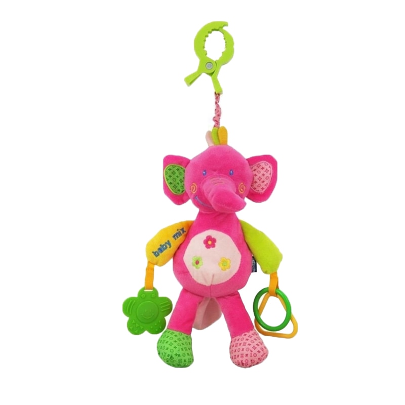 Jucarie pentru bebelusi BabyMix Elefant STK12599ER, Roz