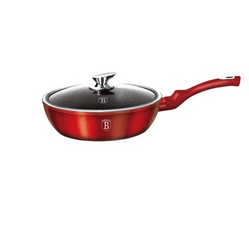 Tigaie cu capac adanca 24 cm Burgundy Metallic Line Berlinger Haus BH 1259N Tigaie cu capac adanca 24 cm Burgundy Metallic Line Berlinger Haus BH 1259N