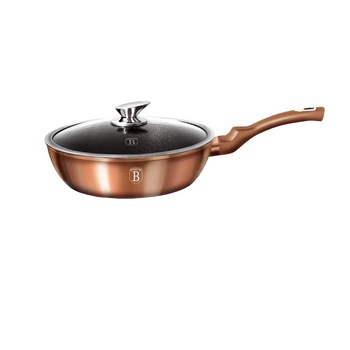 Tigaie adanca cu capac BerlingerHaus Rose Gold BH/1517N, inductie, 24 cm Tigaie adanca cu capac BerlingerHaus Rose Gold BH/1517N, inductie, 24 cm