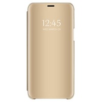 Husa Protectie Toc Flip Cover Clear View Mirror Huawei Mate 20 Lite Auriu