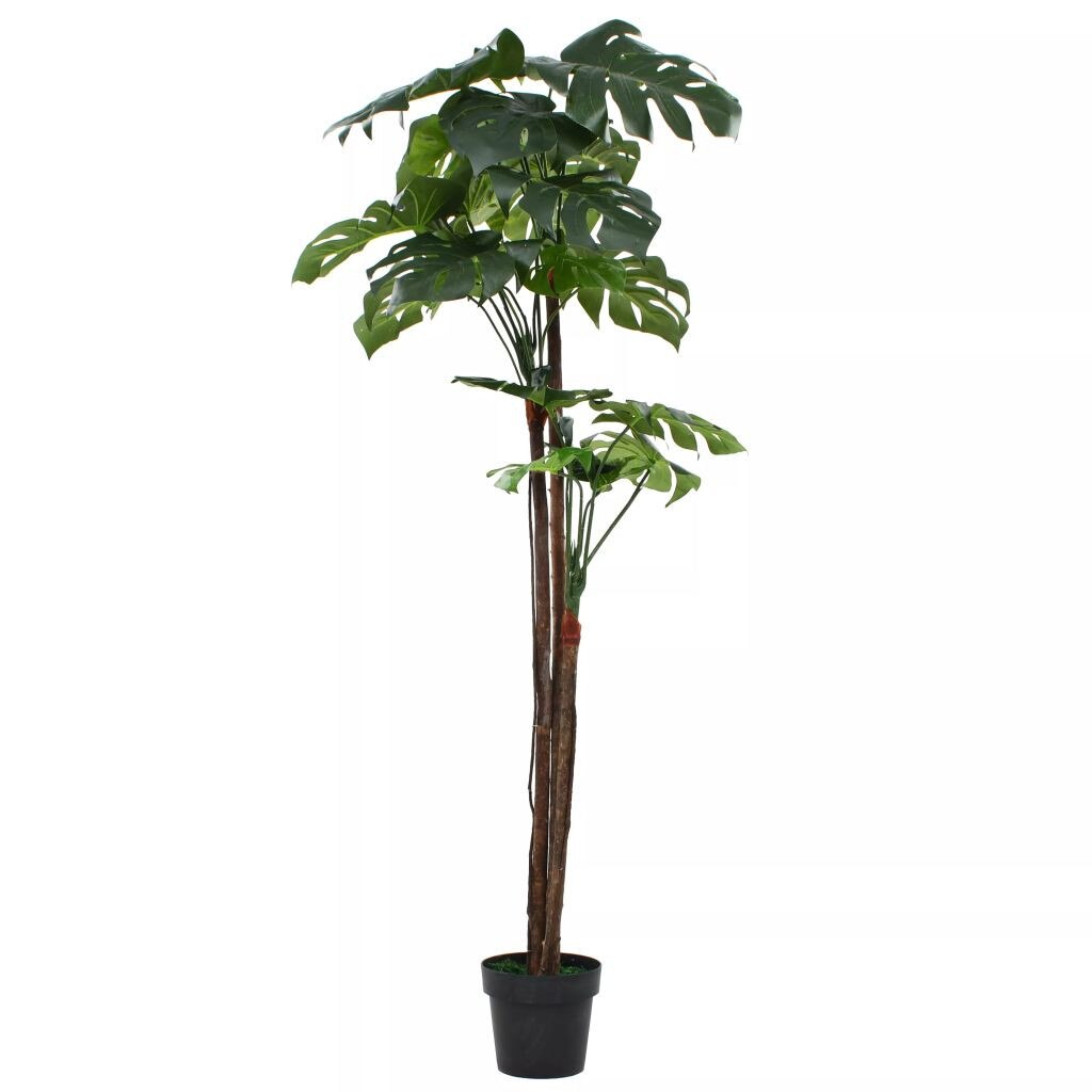 Planta artificiala Monstera in ghiveci, vidaXL, Lemn, 170 cm, Verde