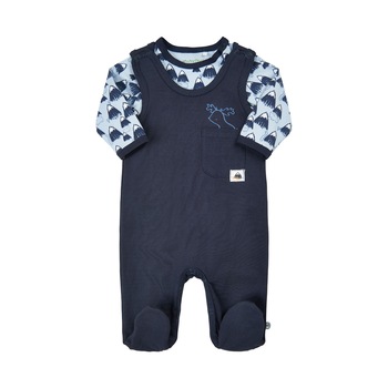 Set salopeta + body din bumbac organic, Minymo, Bleumarin inchis/Bleu, Bleumarin inchis/Belu, 68 CM Set salopeta + body din bumbac organic, Minymo, Bleumarin inchis/Bleu, Bleumarin inchis/Belu, 68 CM