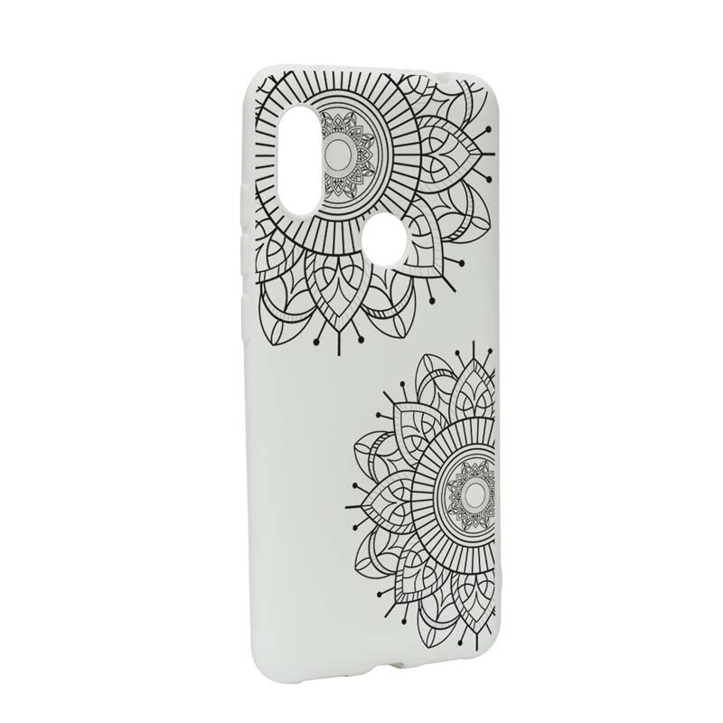Husa Xiaomi Redmi Note 6 Pro, Silicon, Black Flowers W117