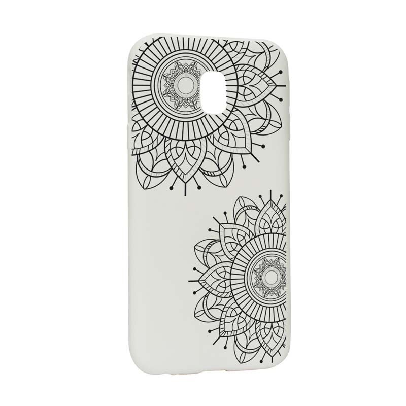 Husa Samsung Galaxy J7 2018, Silicon, Black Flowers W117